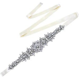 WOMEN'S Belt Rhinestone Shiny Ivory